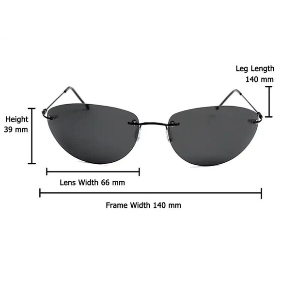 Fashion Cool The Matrix Neo Style Polarized Sunglasses Ultralight Rimless Men - Picture 8 of 12
